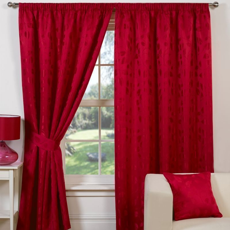 Fusion Trieste Curtains (45" Width x 54" Drop) - Red